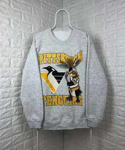 Vintage NHL Pittsburgh Penguins Mascot Sweatshirt Hoodie - Classic Design for Hockey Lovers