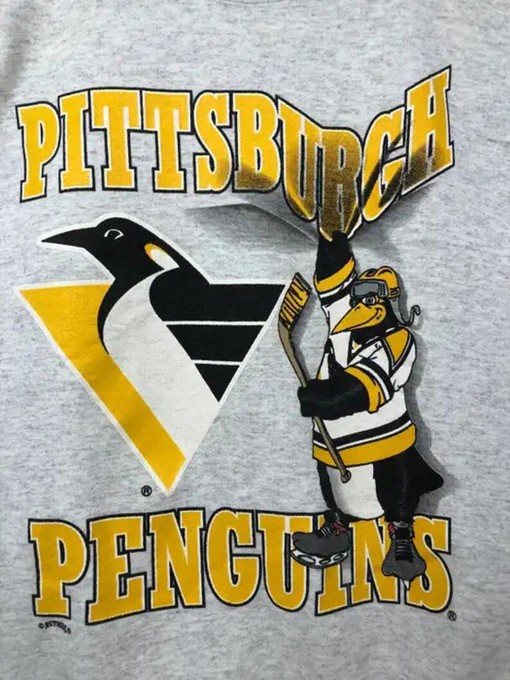 Vintage NHL Pittsburgh Penguins Mascot Sweatshirt Hoodie - Classic Design for Hockey Lovers - Image 2