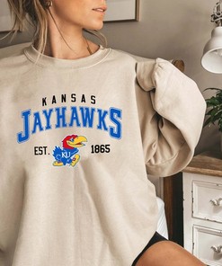 Vintage Ncaa Kansas Jayhawks Est1865 Sweatshirt with University Of Kansas Shirt, Perfect College Shirts