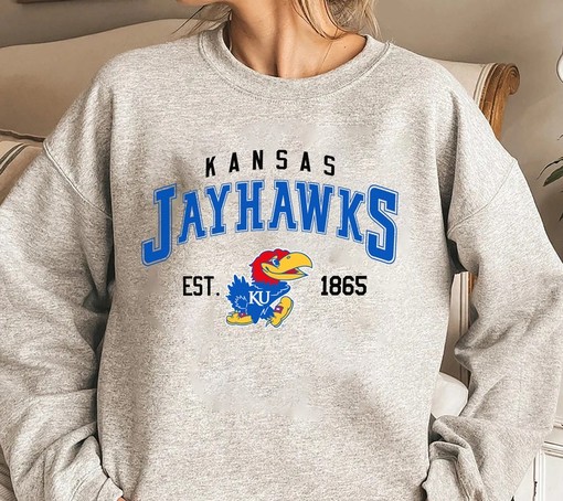 Vintage Ncaa Kansas Jayhawks Est1865 Sweatshirt with University Of Kansas Shirt, Perfect College Shirts - Image 2