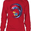 Vintage Ncaa Shirts: Kansas Jayhawks Shirt with Wave Design, Great Gifts For Fans