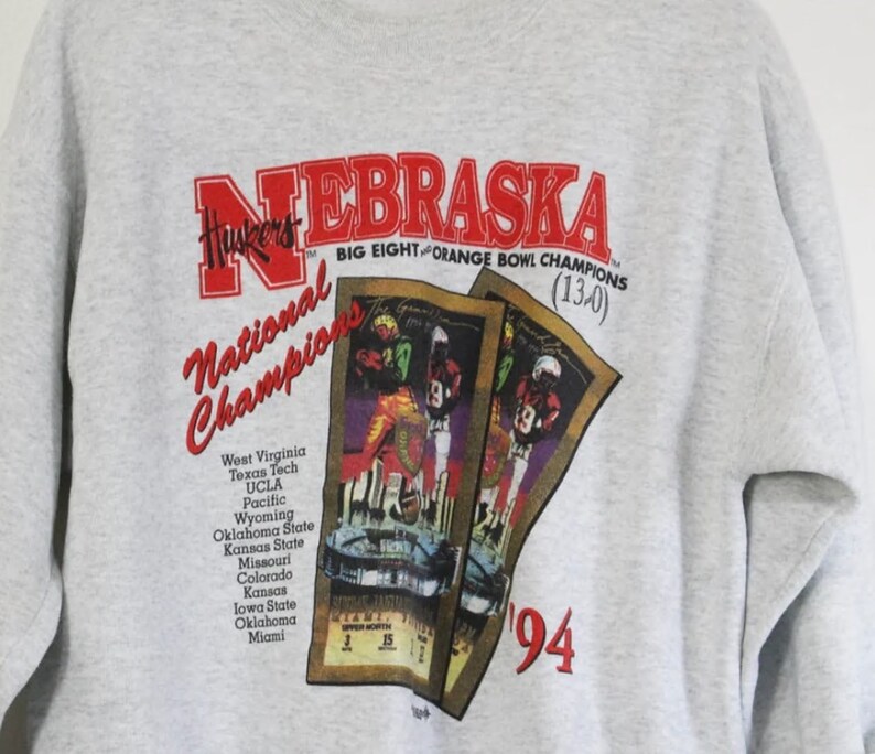 Vintage Nebraska Cornhuskers Champions Sweatshirt | NCAA Shirts for Men and Women - Image 2