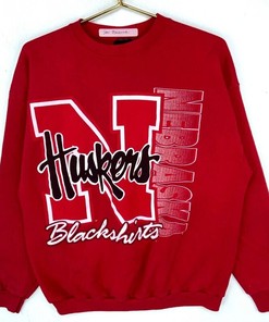 Vintage Nebraska Cornhuskers Sweatshirt and Shirt All Sizes in Red with University Of Nebraska Logo - NCAA Shirts
