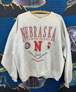 Vintage Nebraska Huskers Fruit Of The Loom Sweatshirt, NCAA Gist Fans for Men