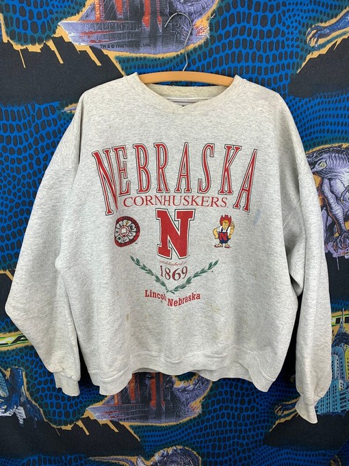 Vintage Nebraska Huskers Fruit Of The Loom Sweatshirt, NCAA Gist Fans for Men