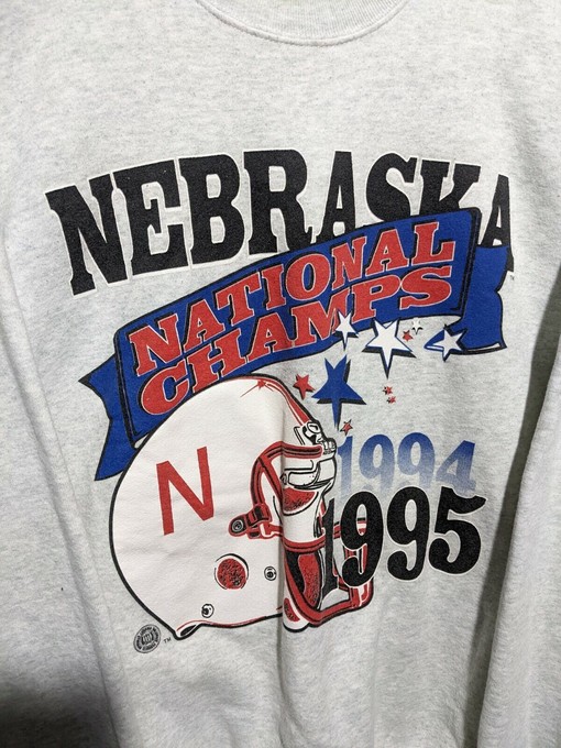 Vintage Nebraska Huskers National Champion Sweatshirt Hoodie, NCAA Gist Fans All Sizes - Image 2