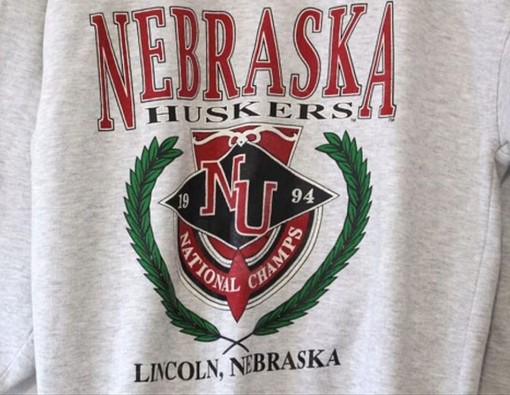 Vintage Nebraska Huskers National Champions Sweatshirt, NCAA Gist Apparel for Men - Image 2