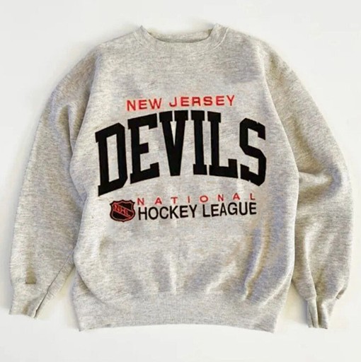 Vintage New Jersey Devils NHL Sweatshirt, Hockey Tee Crewneck Hoodie for Fans