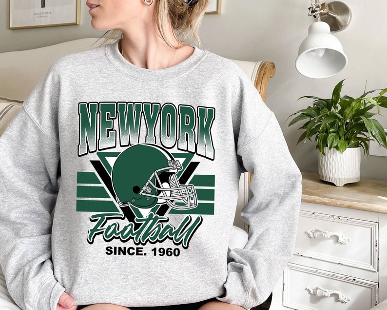 Vintage New York Football Sweatshirt, Retro NFL Fans Shirt with American University T Shirt - Image 2