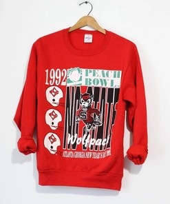 Vintage North Carolina State University Wolfpack 1992 Peach Bowl Crewneck Sweatshirt, Gift for NCAA Fans