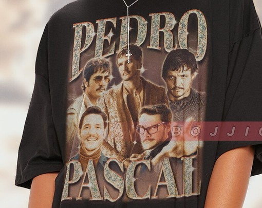 Vintage Pedro Pascal Shirt for Men - Retro 90s Style Tribute for Narco Fans - Image 2