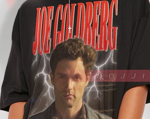 Vintage Penn Badgley as Joe Goldberg T-Shirt from You TV Show featuring Victoria Pedretti and the Love Joe character - Image 2