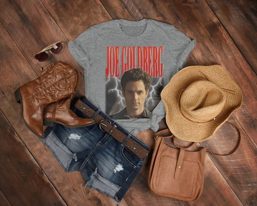 Vintage Penn Badgley as Joe Goldberg T-Shirt from You TV Show featuring Victoria Pedretti and the Love Joe character - Image 3