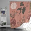 Vintage Peony Botanical Fabric Shower Curtain Mat, Retro Floral Bathroom Decor