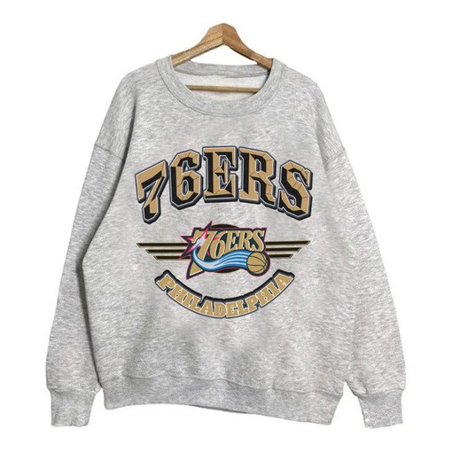 Vintage Philadelphia 76ers Sweatshirt Hoodie - Ideal for Sixers Basketball Fans
