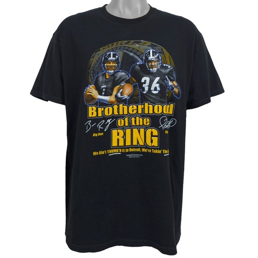 Vintage Pittsburgh Steelers T-Shirt with Big Ben, Brotherhood of the Ring - Unisex Sport Sweatshirt Hoodie, NCAA Shirts