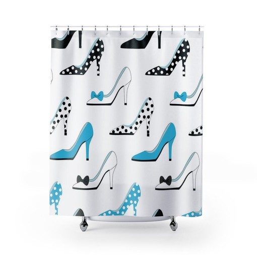 Vintage Polka Dot Shower Curtain, Retro Feminine Bathroom Accessory - Image 2