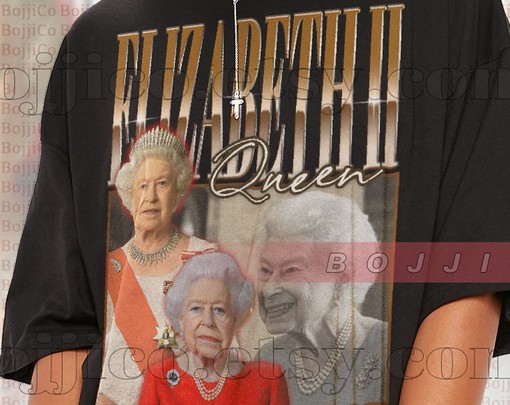 Vintage QUEEN ELIZABETH Rest In Peace Tee - Forever Homage Tshirt for Fans - Retro 90s Queen Elizabeth Quotes Shirt - Image 2