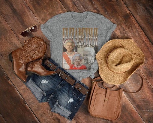Vintage QUEEN ELIZABETH Rest In Peace Tee - Forever Homage Tshirt for Fans - Retro 90s Queen Elizabeth Quotes Shirt - Image 3