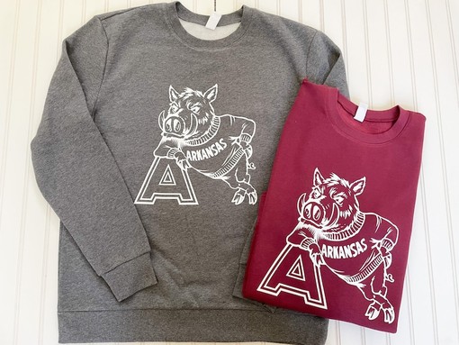 Vintage Razorback Sweatshirt-Unisex Adult Arkansas Sweatshirt, Hoodie, Shirt with State University Shirt