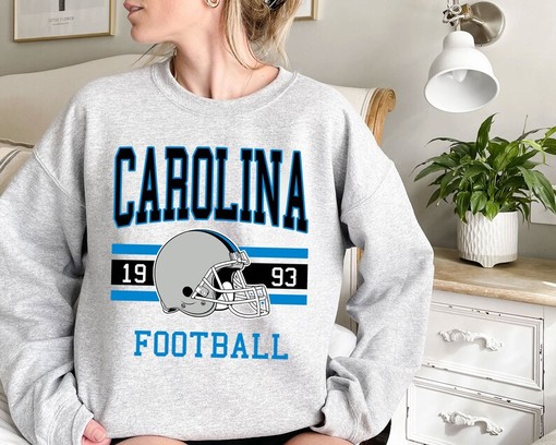 Vintage Retro Carolina Football Shirt for NFL Fans with Sport Shirts Girls - Image 2