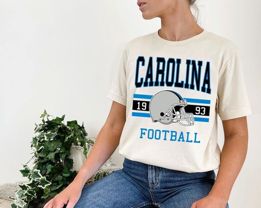 Vintage Retro Carolina Football Shirt for NFL Fans with Sport Shirts Girls - Image 4