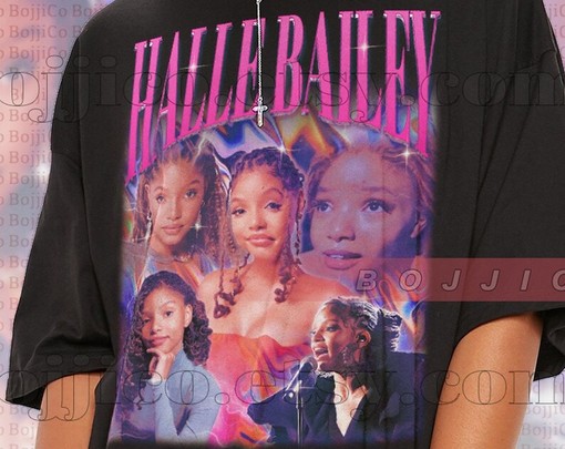 Vintage Retro Halle Bailey Tee, Halle Bailey Homage Shirt, Halle Bailey Fan Tees, Classic Movie T Shirts - Image 2