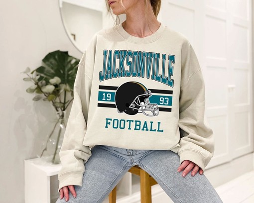Vintage Retro Jacksonville Football Shirt for NFL Fans with Sport Shirts Girls