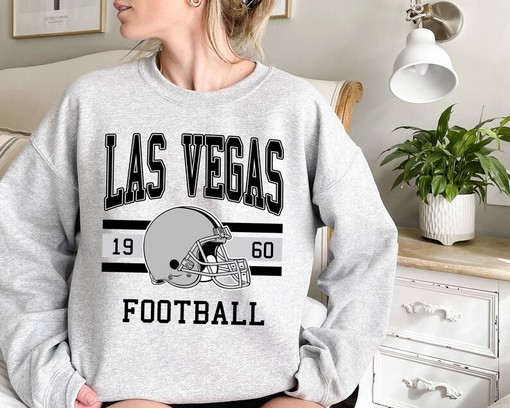 Vintage Retro Las Vegas Football Crewneck Sweatshirt Hoodie Shirt for NFL Fans with NCAA Shirts for Men and Women - Image 2