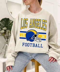 Vintage Retro Los Angeles Football Crewneck Sweatshirt Hoodie Shirt for NFL Fans with American University Shirt