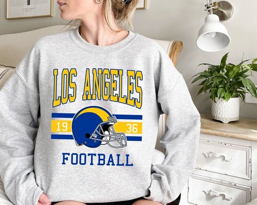Vintage Retro Los Angeles Football Crewneck Sweatshirt Hoodie Shirt for NFL Fans with American University Shirt - Image 2