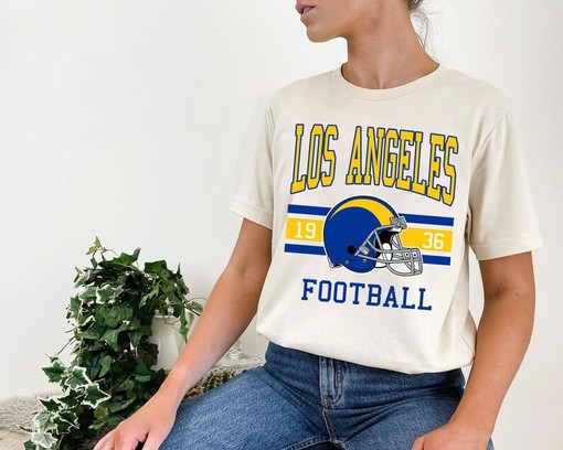 Vintage Retro Los Angeles Football Crewneck Sweatshirt Hoodie Shirt for NFL Fans with American University Shirt - Image 4