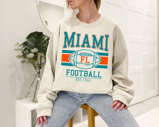 Vintage Retro Miami Football Shirt with NCAA Shirts for Men and Women