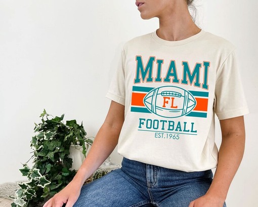 Vintage Retro Miami Football Shirt with NCAA Shirts for Men and Women - Image 4