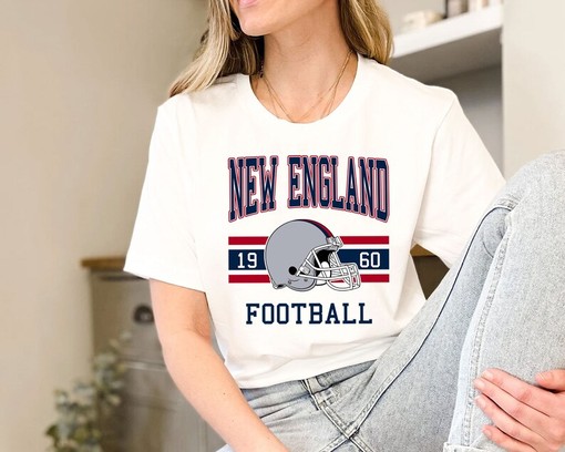 Vintage Retro New England Football Crewneck Sweatshirt, AFC Fan Shirt, NFL Shirt with NCAA Shirts for Men - Image 3