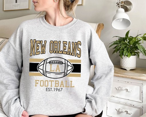 Vintage Retro New Orleans Football Sweatshirt Shirt for NFL Fan - Image 2