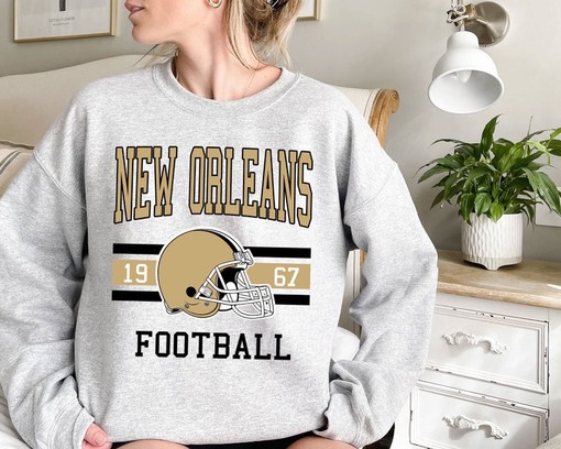 Vintage Retro New Orleans Football Sweatshirt Shirt for NFL Fans - Image 2