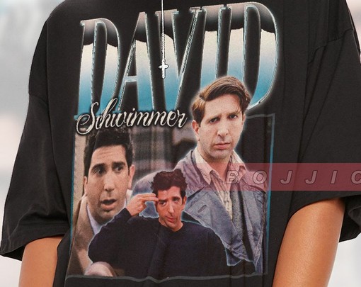 Vintage Ross Geller Tee showcasing David Schwimmer as Ross Geller, Courteney Cox as Monica Geller, Lisa Kudrow - Image 2