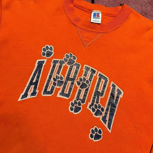 Vintage Russell Athletic Auburn University American Sweatshirt for NCAA Fans - Image 2