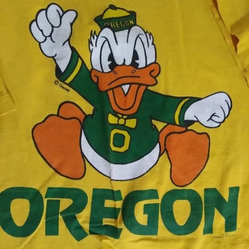 Vintage Russell Athletic Oregon Ducks Logo NCAA Sweatshirt - Image 2