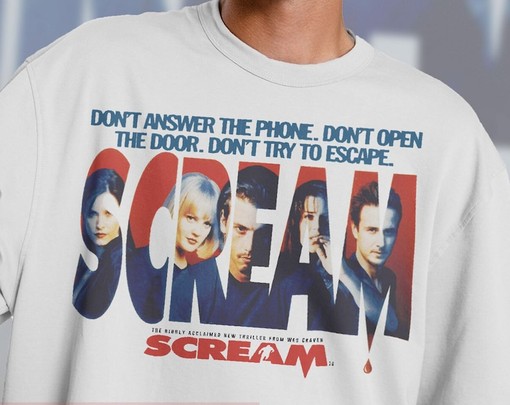 Vintage SCREAM Movie Shirt, Let's Watch Scary Movie Tee - Funny movie shirts - Image 2