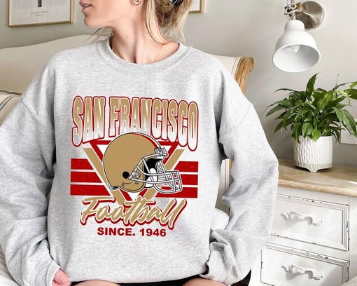 Vintage San Francisco Football Sweatshirt, Retro NFL Fans Shirt with State University Shirt - Image 2