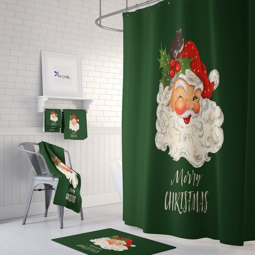 Vintage Santa Disney Shower Curtain for a Classic Christmas Decor