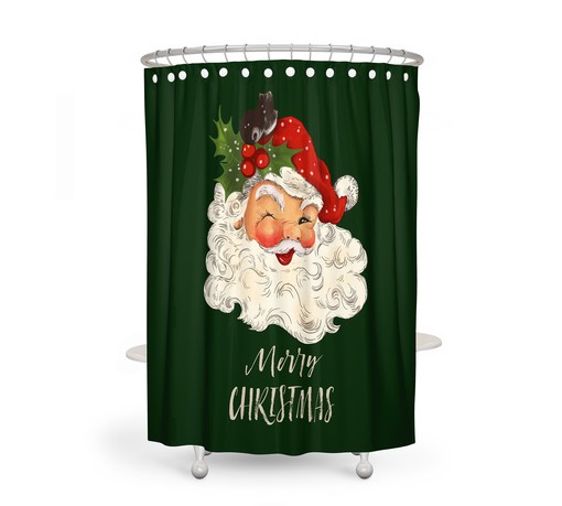 Vintage Santa Disney Shower Curtain for a Classic Christmas Decor - Image 2