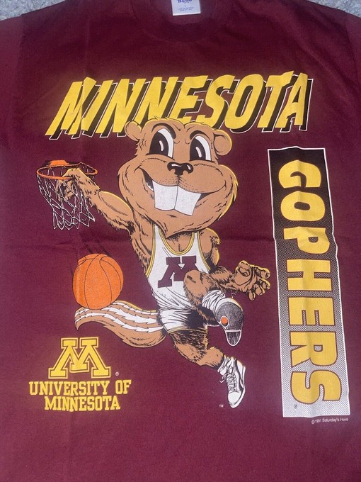 Vintage Saturday's Hero Minnesota Gophers Basketball Shirt for NCAA Football Fan Shirts - Image 2