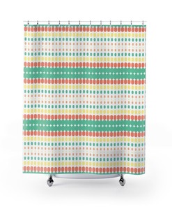 Vintage Shower Curtain for Bold Bathroom Style in 70s Vibe