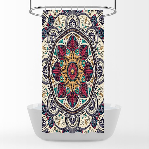 Vintage Shower Curtains Mandala Boho Shower Curtain Bathroom Decor - Image 2
