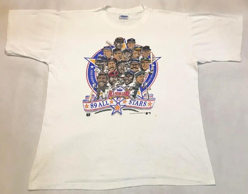 Vintage Style 1989 MLB All Star Game Caricature Apparel for Fans