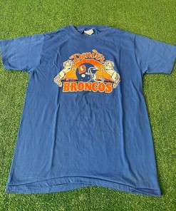 Vintage Style 1990s NFL Denver Broncos Single Stitch Sweatshirt T-Shirt Ideal Gift for NFL Fans, with retro NCAA shirts