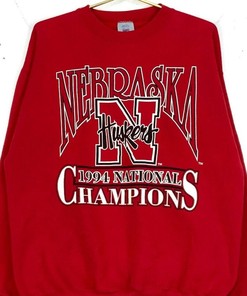 Vintage Style 1994 University of Nebraska Cornhuskers National Champs Crewneck Sweatshirt - Classic NCAA Fans Edition